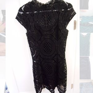 Black Lace Mini Dress with Slip